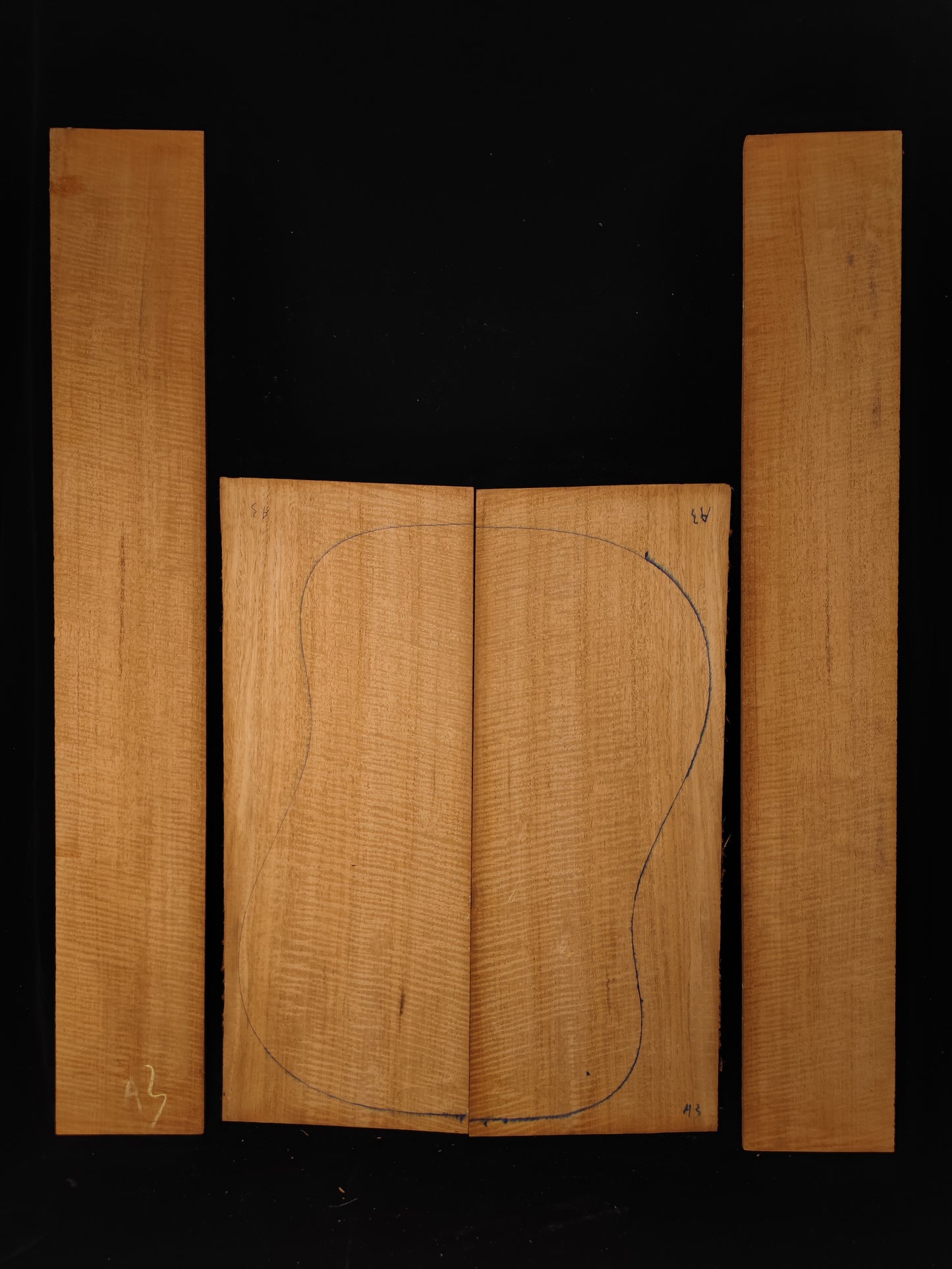 Master Grade Curly honduran mahogany guitar backs&sides set