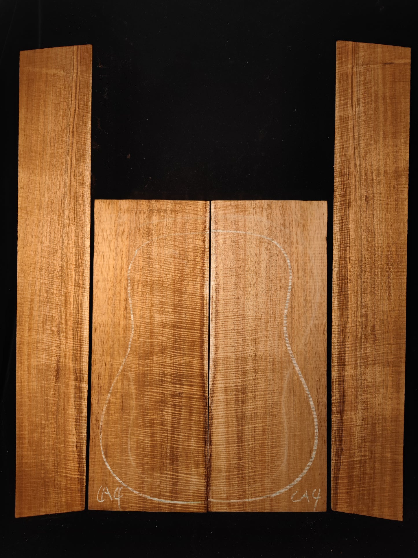 5A Grade Curly Hawaiian Koa guitar backs&sides set