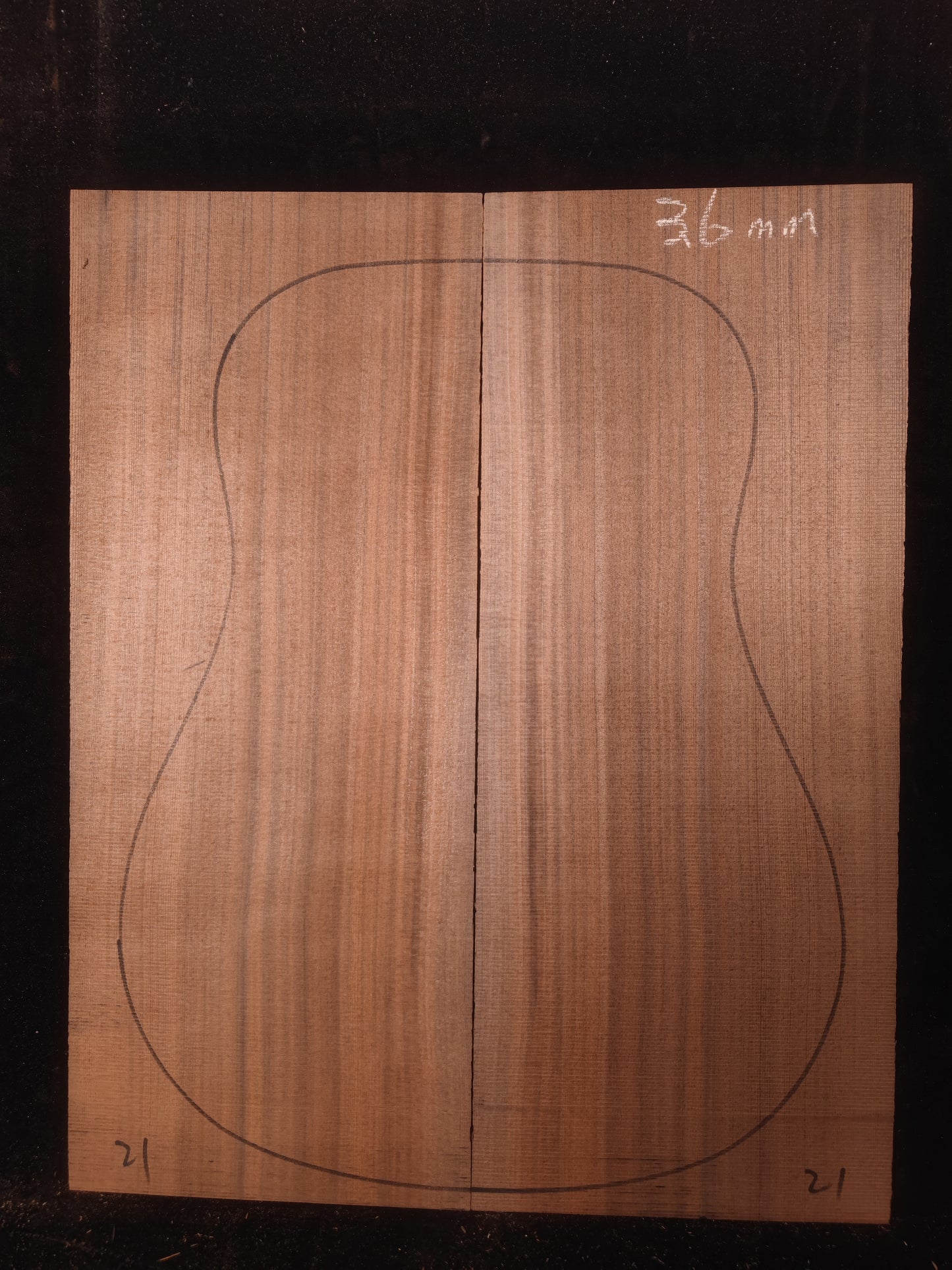 #21 curly sinker redwood guitar top set