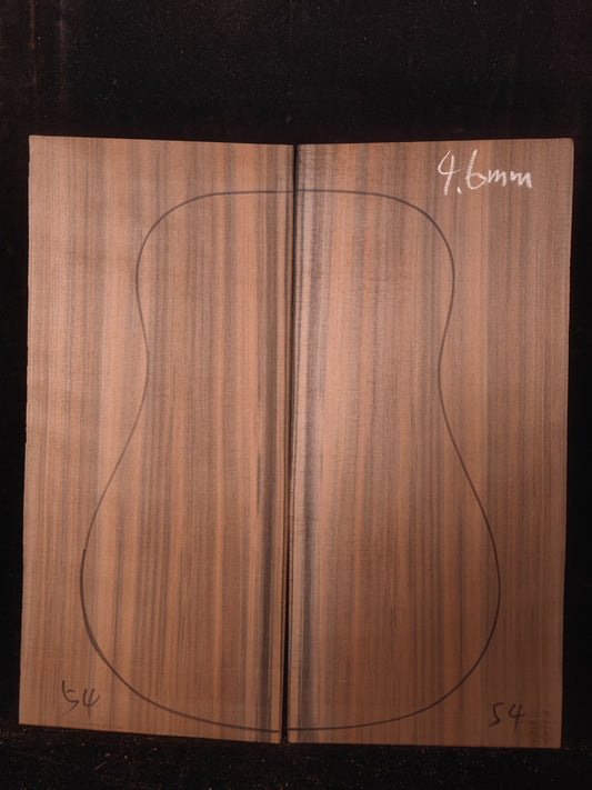 #54 curly sinker redwood guitar top set