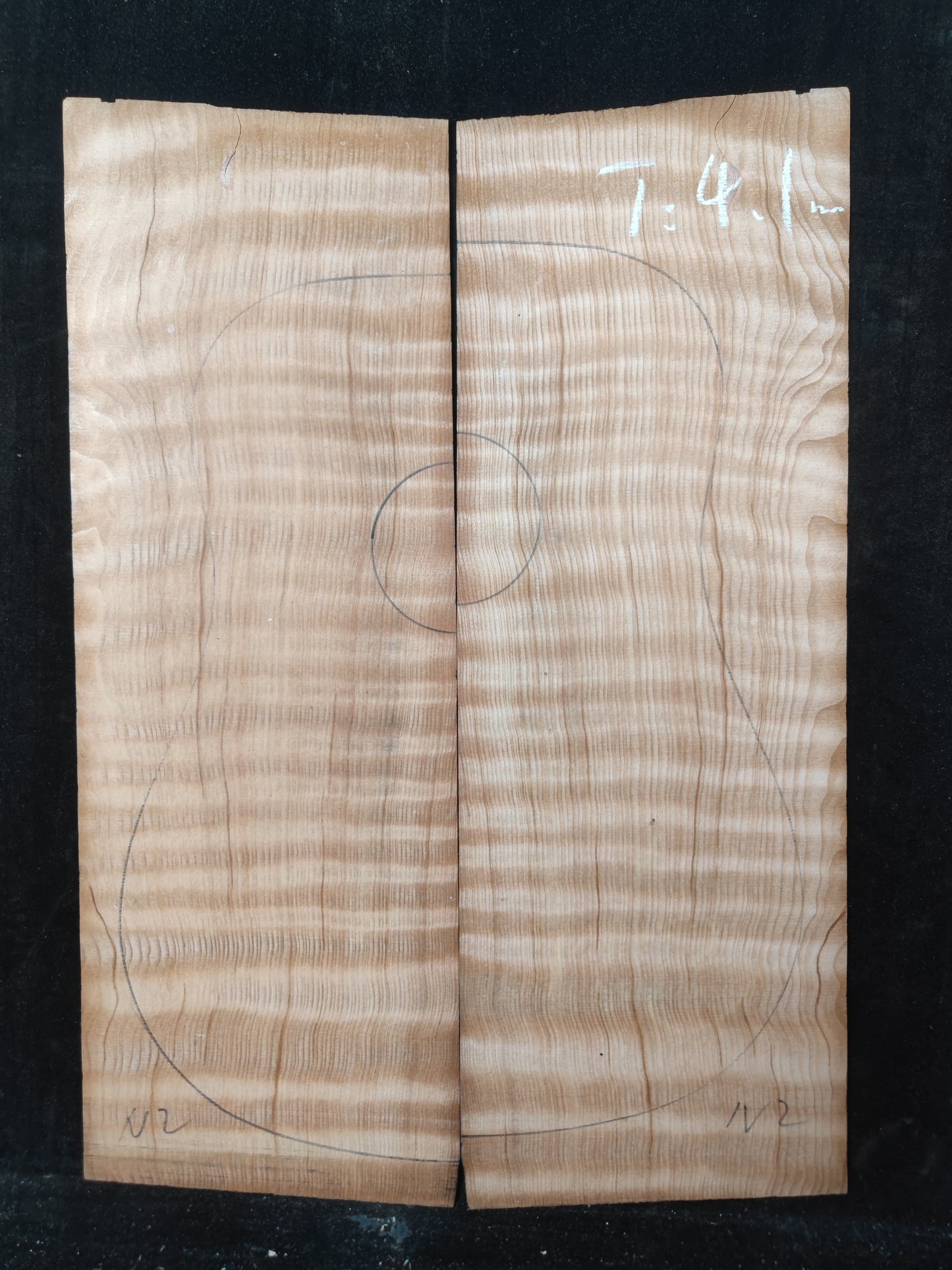 curly redwood guitar top set #N2