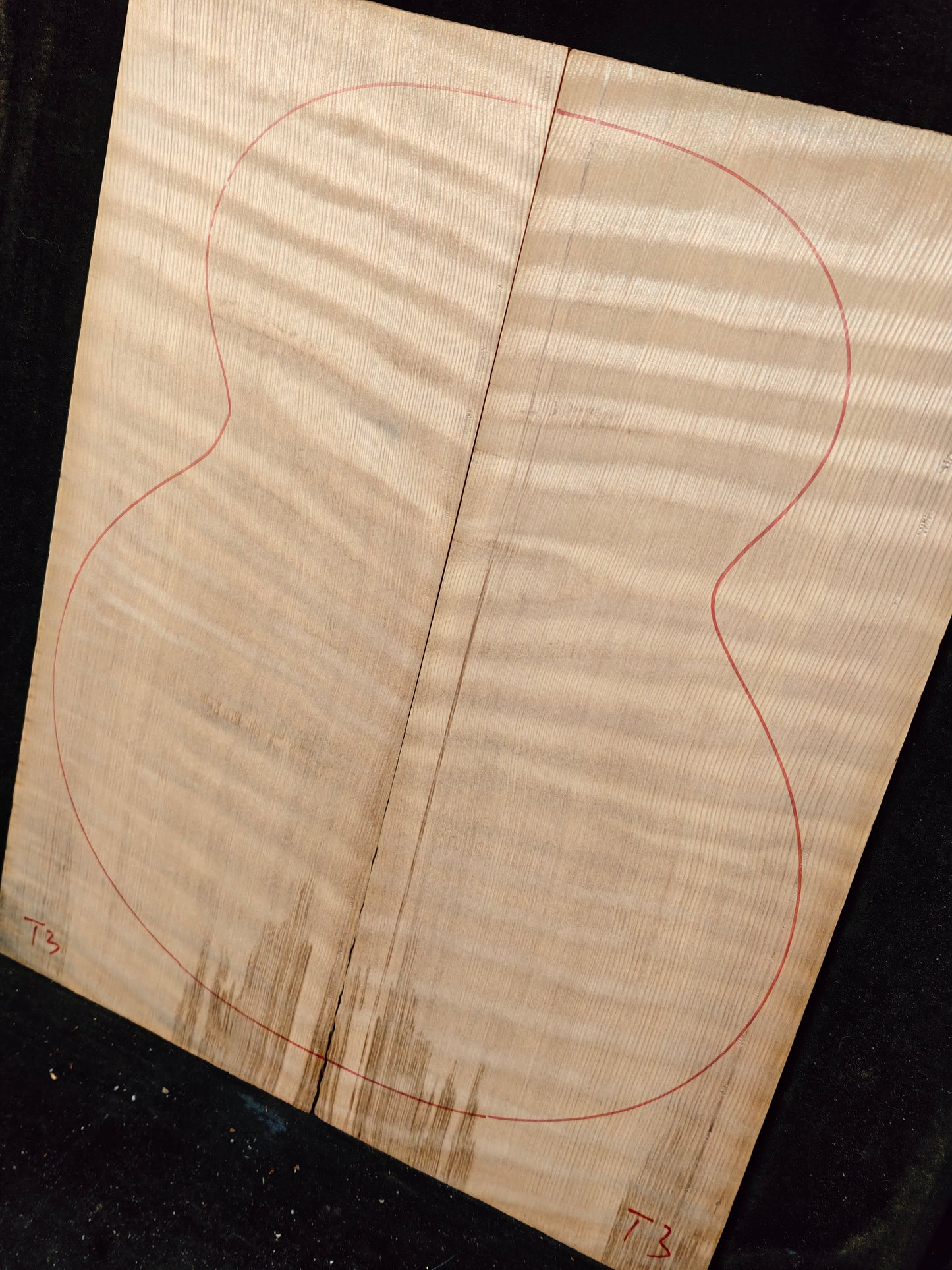curly redwood guitar top set #T3