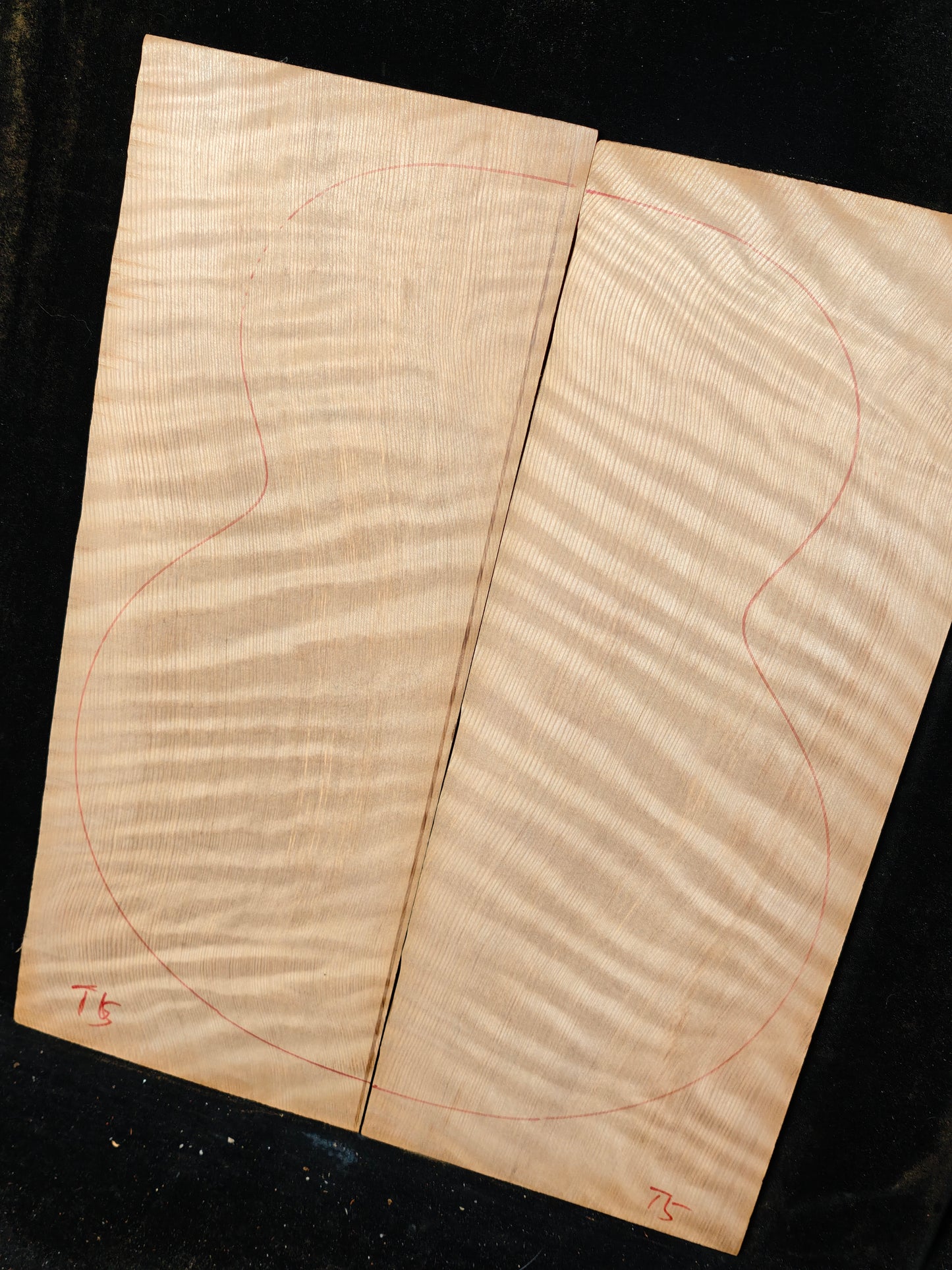 curly redwood guitar top set #T5