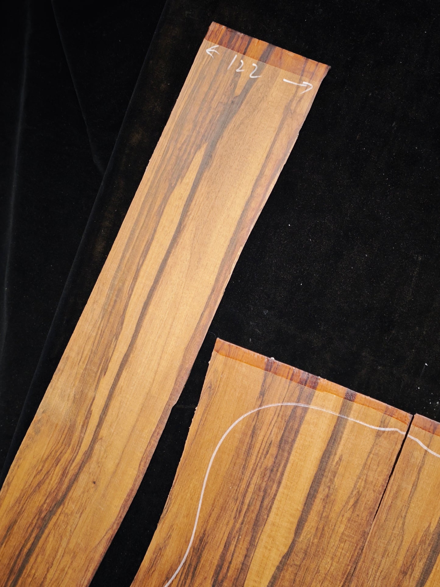 Figured Quartersawn Suriname snakewood acoustic guitar back&sides set S02