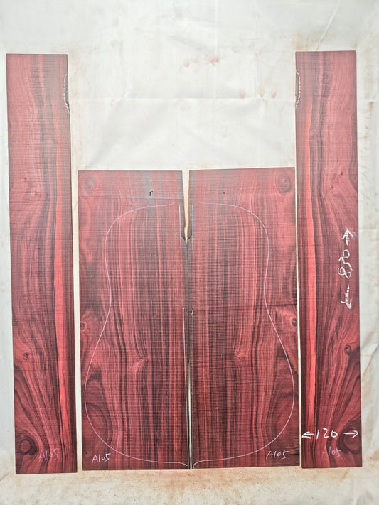 MA Quartersawn Bois de Rose madagascar rosewood back&sides guitar set A105