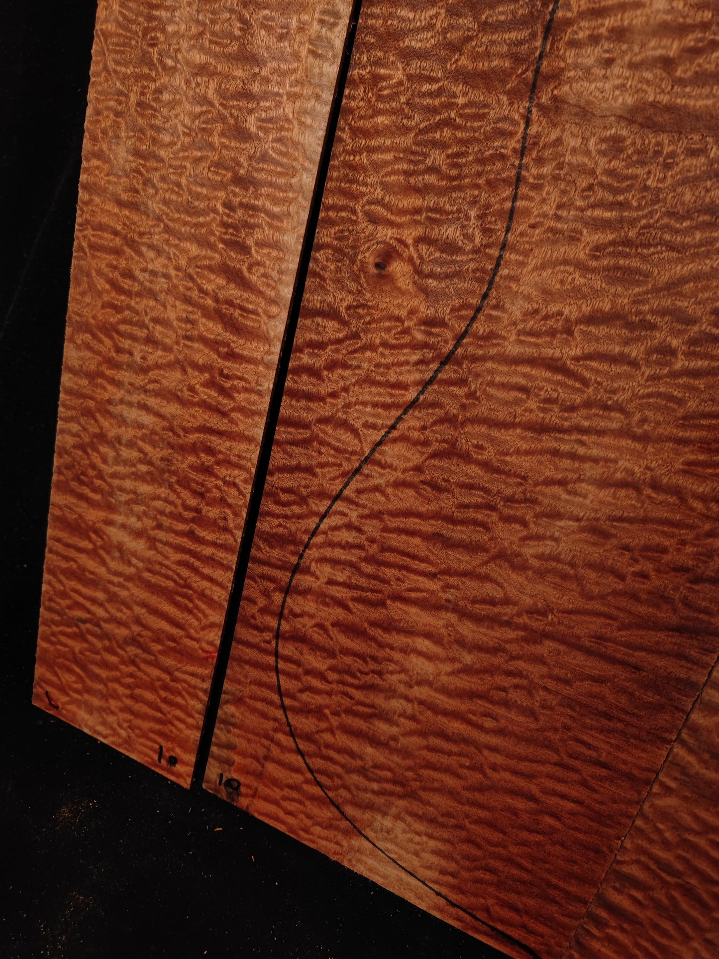 Quilted sapele acoustic guitar back &sides set