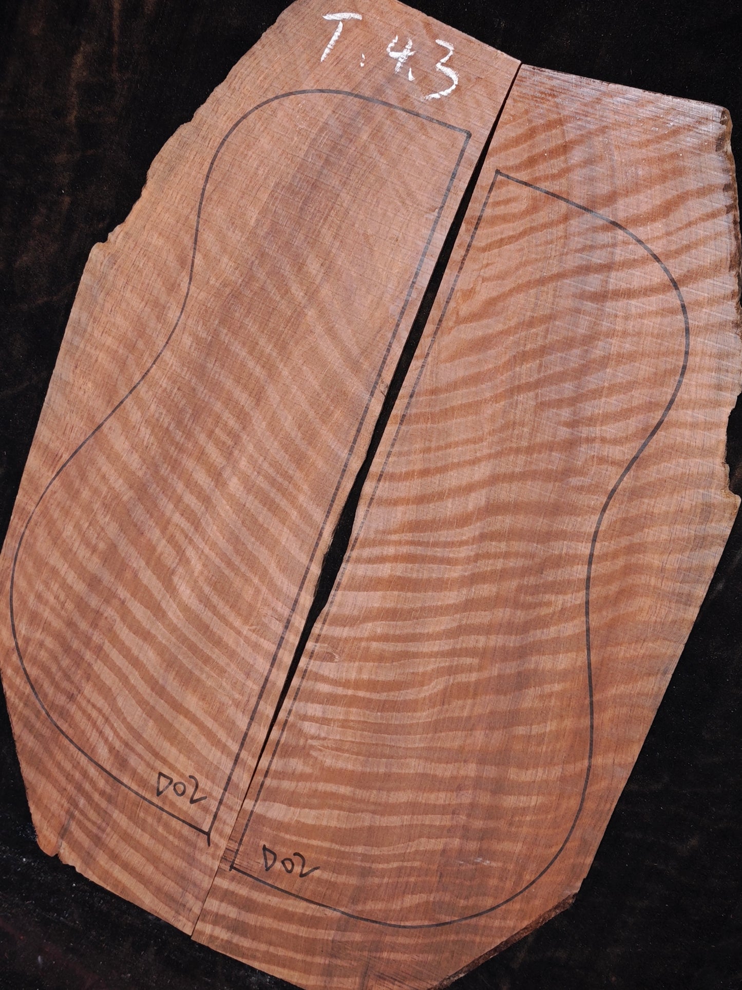master grade ancient curly sinker redwood guitar top set #D05