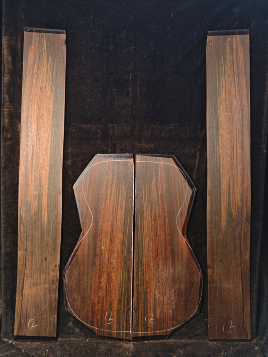 #12 Quartersawn Brazilian rosewood guitar backs&sides set with CITES