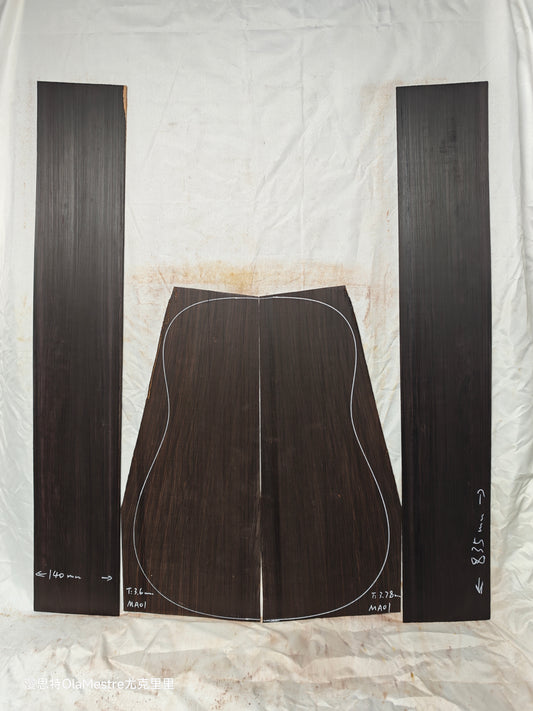 MA01 Quartersawn african blackwood back&sides guitar set with CITES