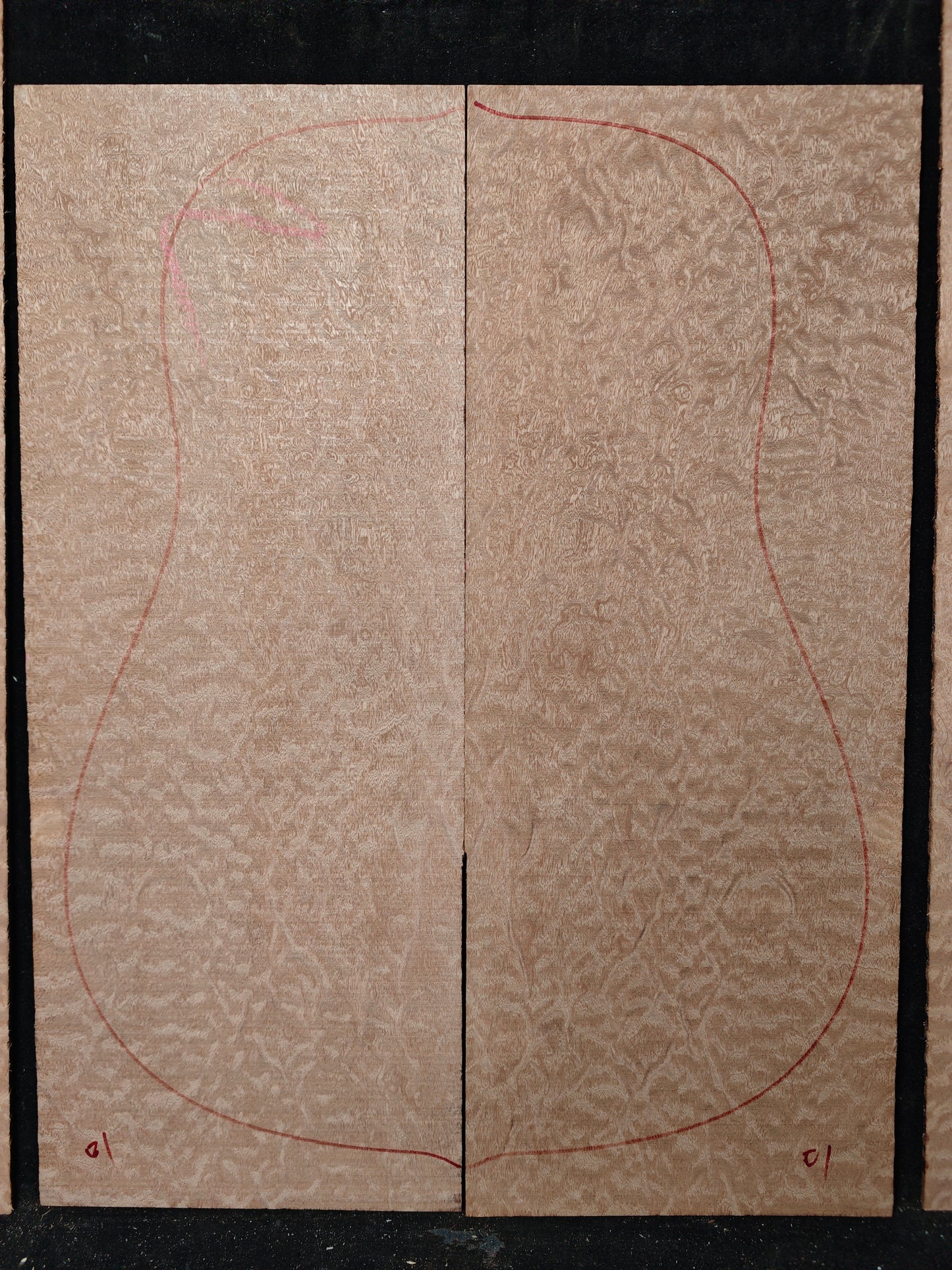 Quilted sapele acoustic guitar back &sides set