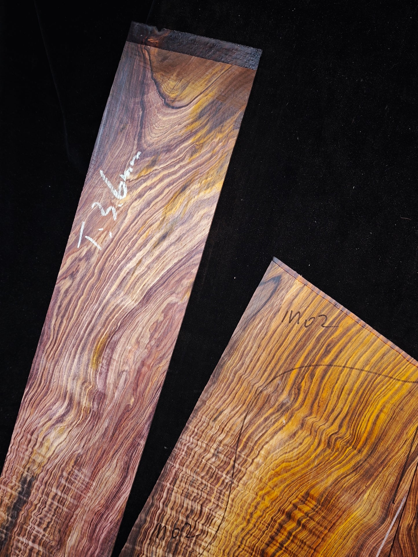 M02 curly Quartersawn cocobolo back&sides guitar set