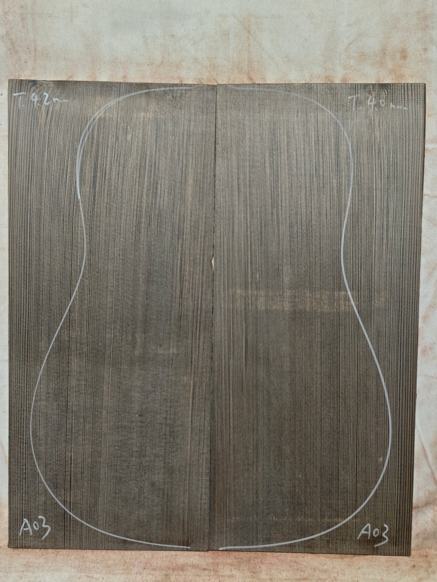 Black 'Dragon Spruce' Ancient Sinker Chinese Spruce guitar top