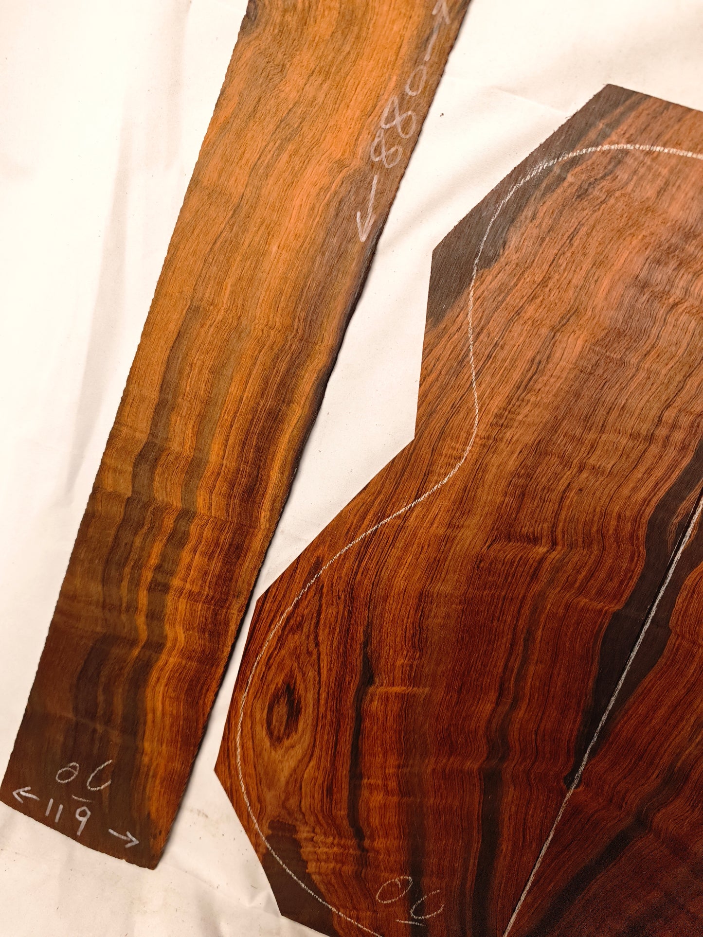 #06 MA Curly Brazilian rosewood guitar backs&sides set with CITES