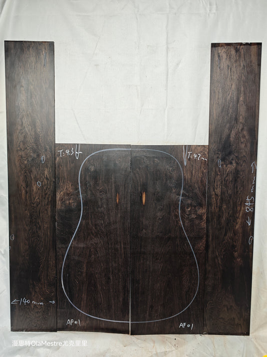 #01 african blackwood back&sides guitar set