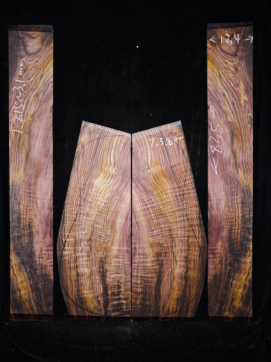 M05 curly Quartersawn cocobolo back&sides guitar set