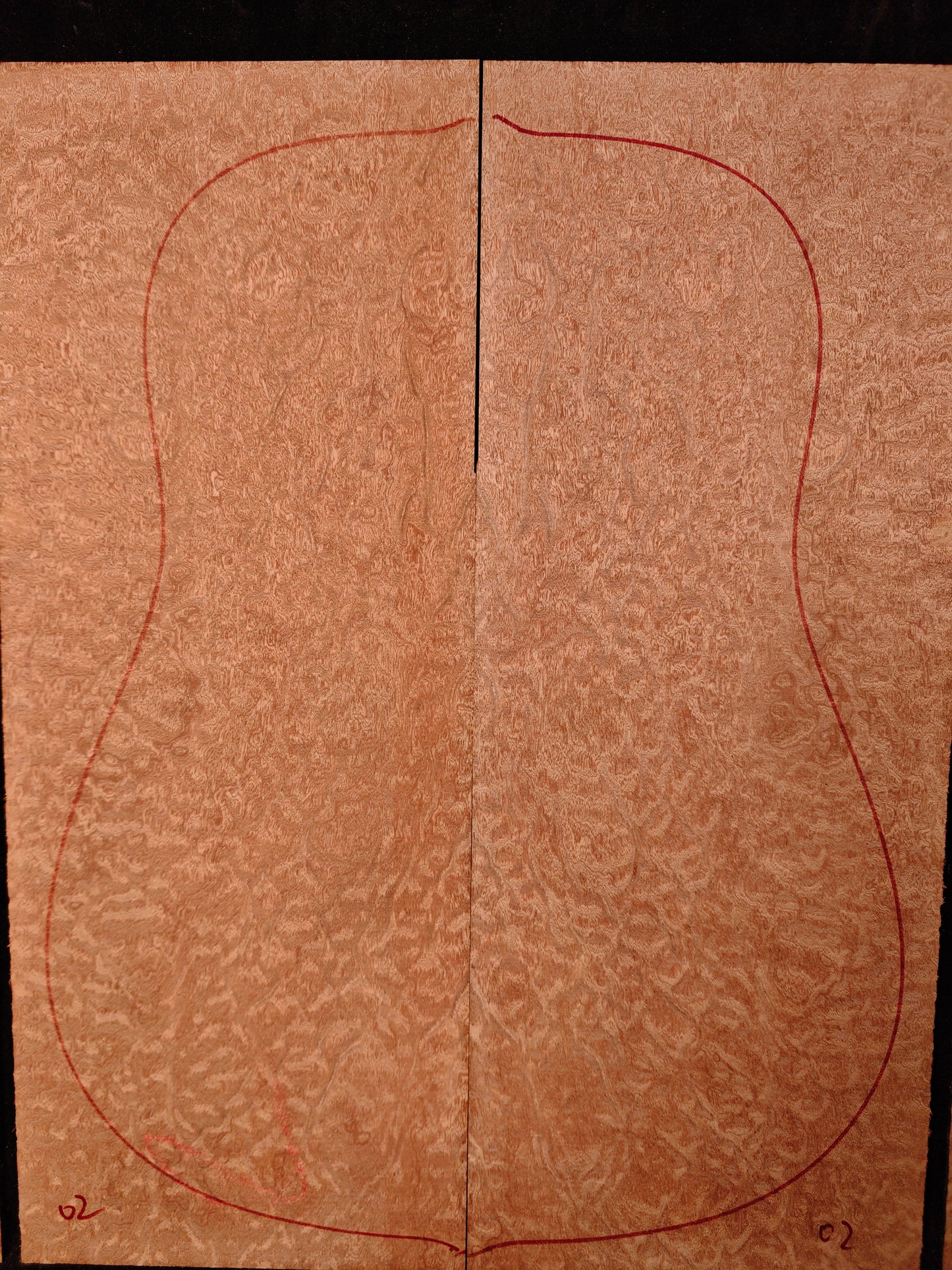 Quilted sapele acoustic guitar back &sides set