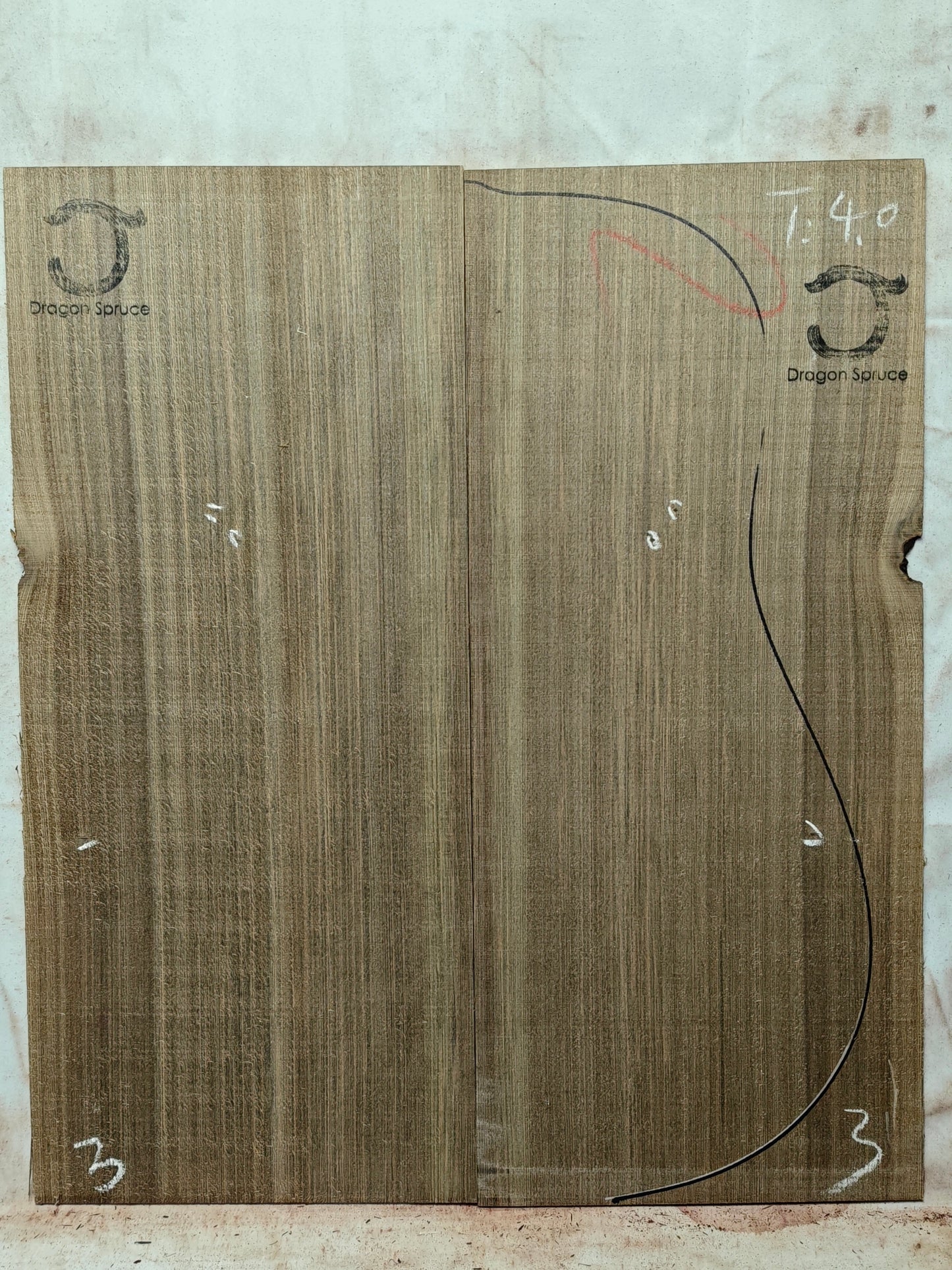 'Dragon Spruce' Ancient Sinker Chinese Spruce guitar top 5250 Years old