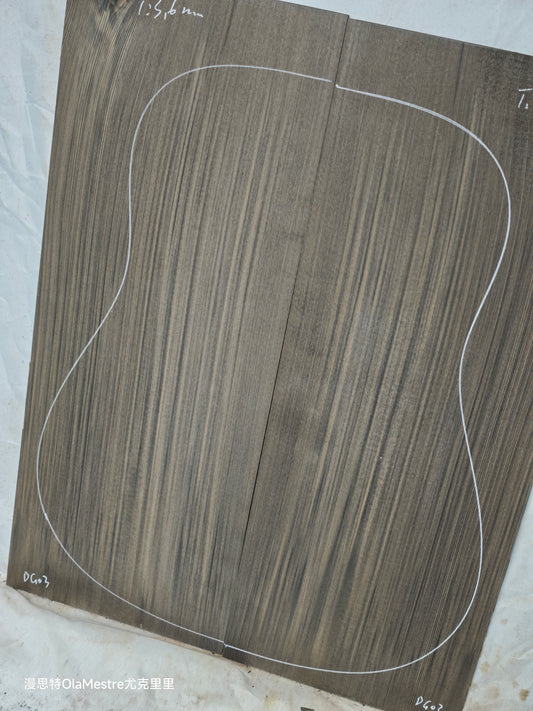 #DG03 Black 'Dragon Spruce' Ancient Sinker Chinese Spruce guitar top