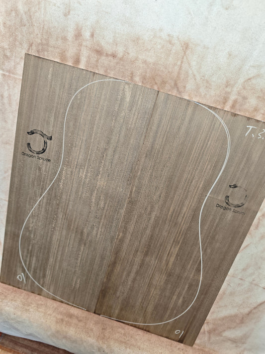 #01 'Dragon Spruce' Ancient Sinker Chinese Spruce guitar top 5250 Years old