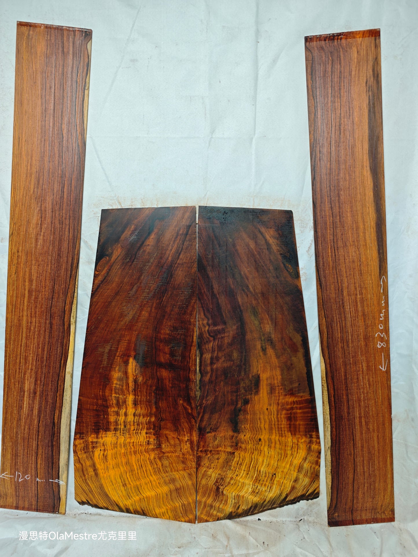 #11 curly Quartersawn cocobolo back&sides guitar set