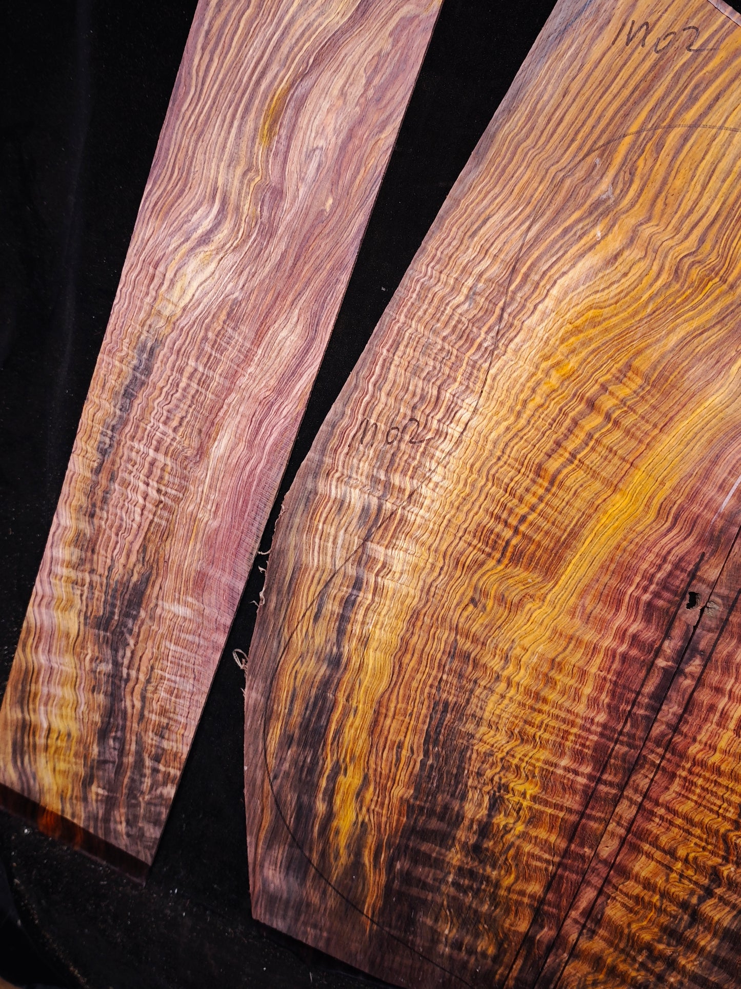 M02 curly Quartersawn cocobolo back&sides guitar set