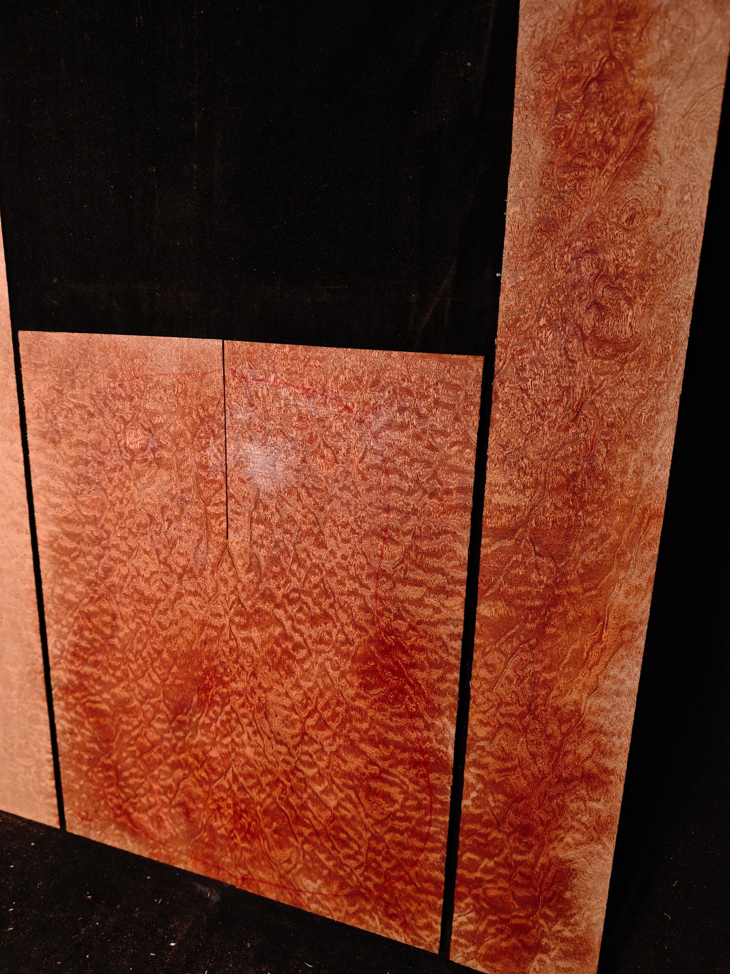 Quilted sapele acoustic guitar back &sides set