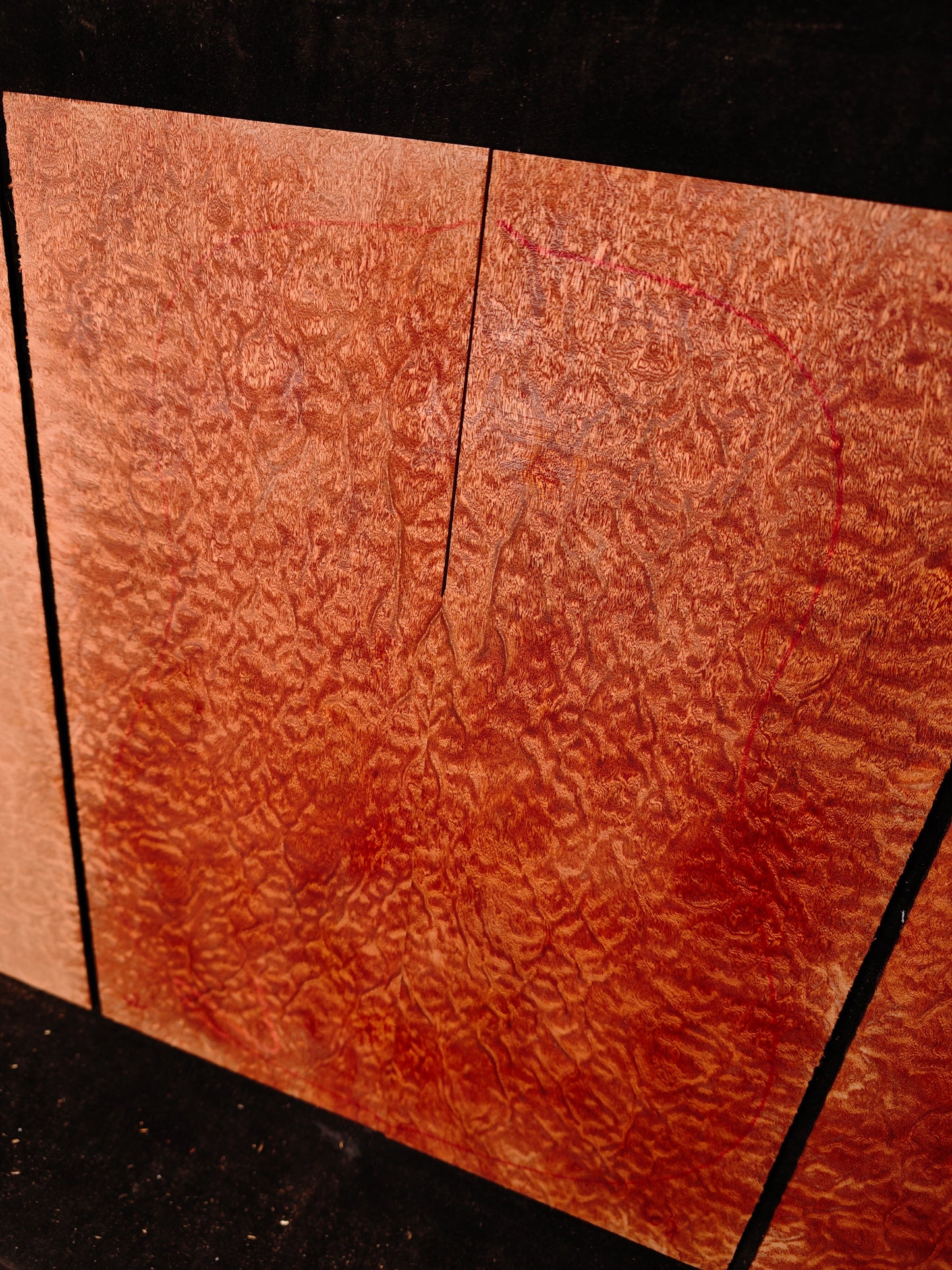 Quilted sapele acoustic guitar back &sides set