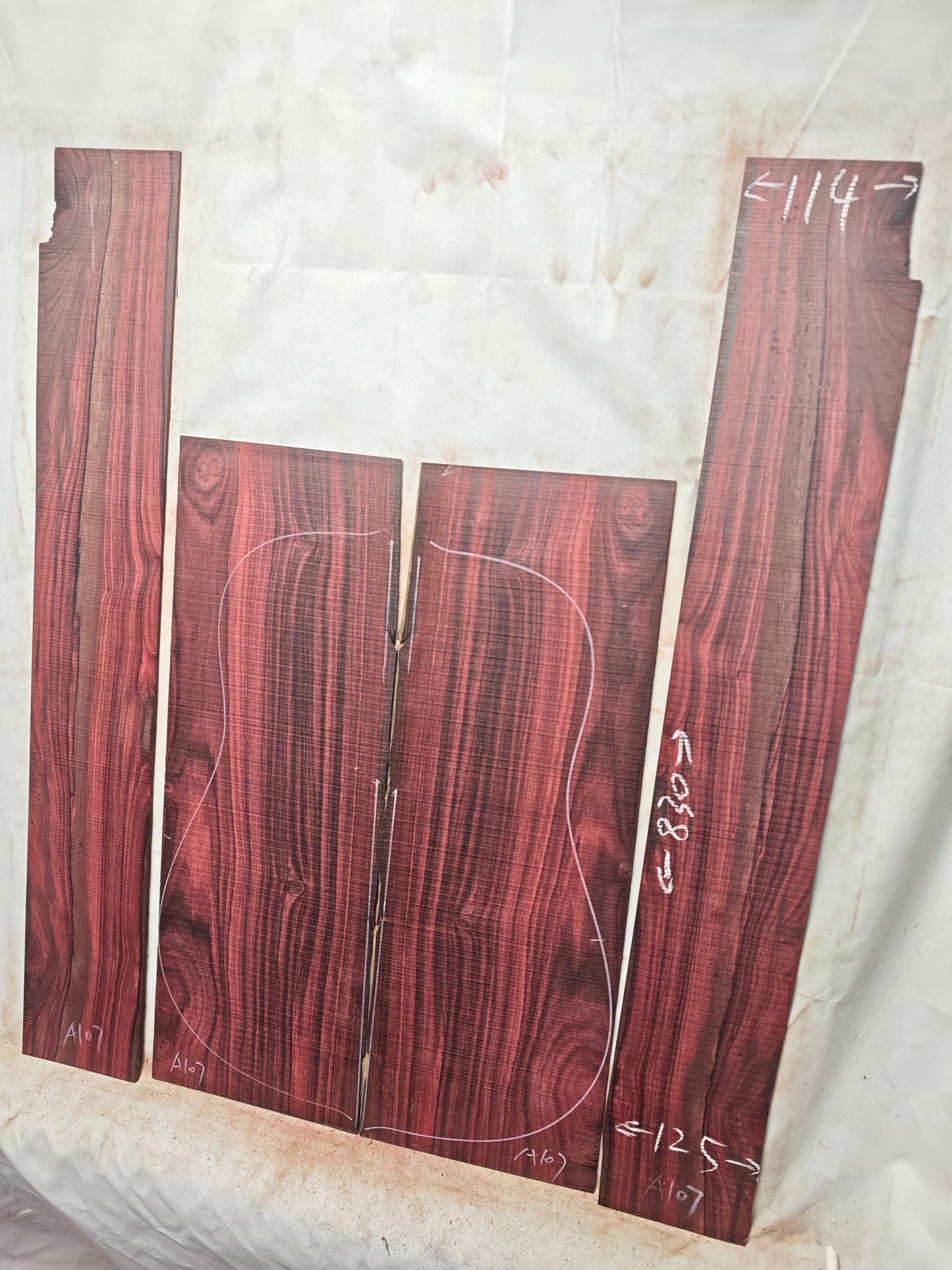 Bois de Rose madagascar rosewood back&sides guitar set A107