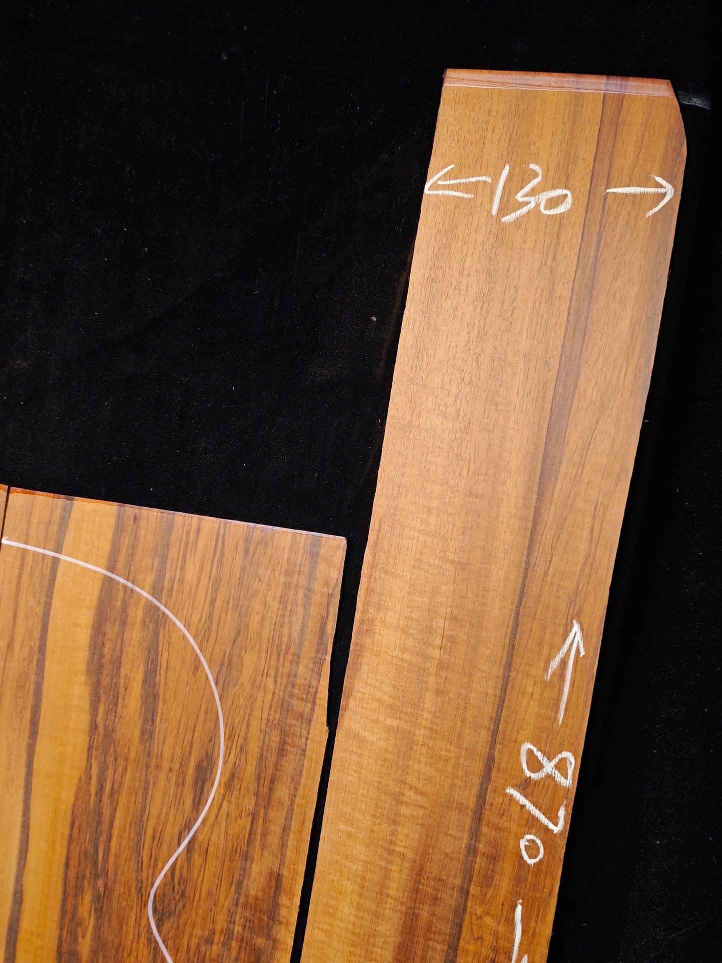 Figured Suriname snakewood acoustic Jumbo guitar back&sides set