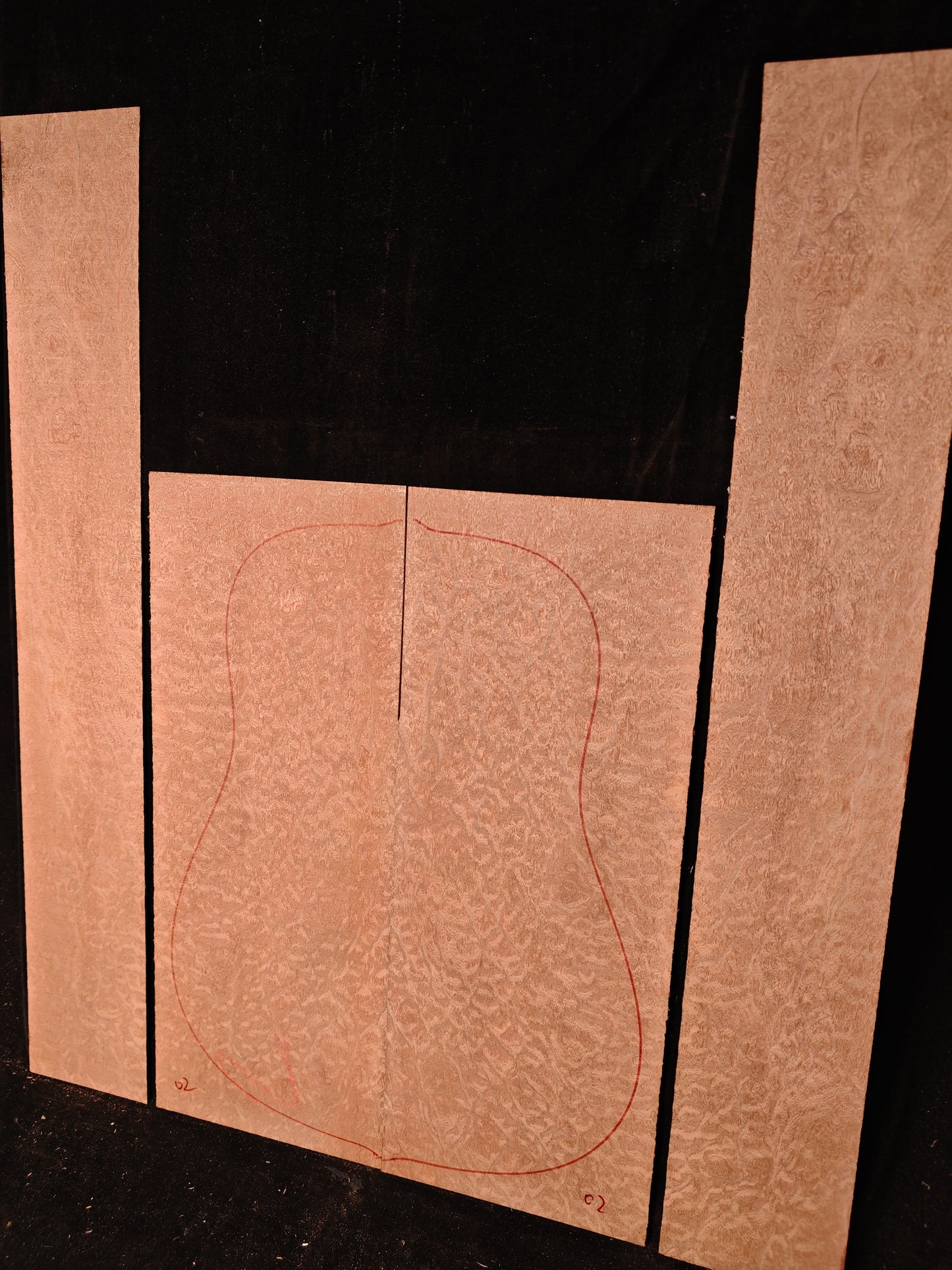 Quilted sapele acoustic guitar back &sides set
