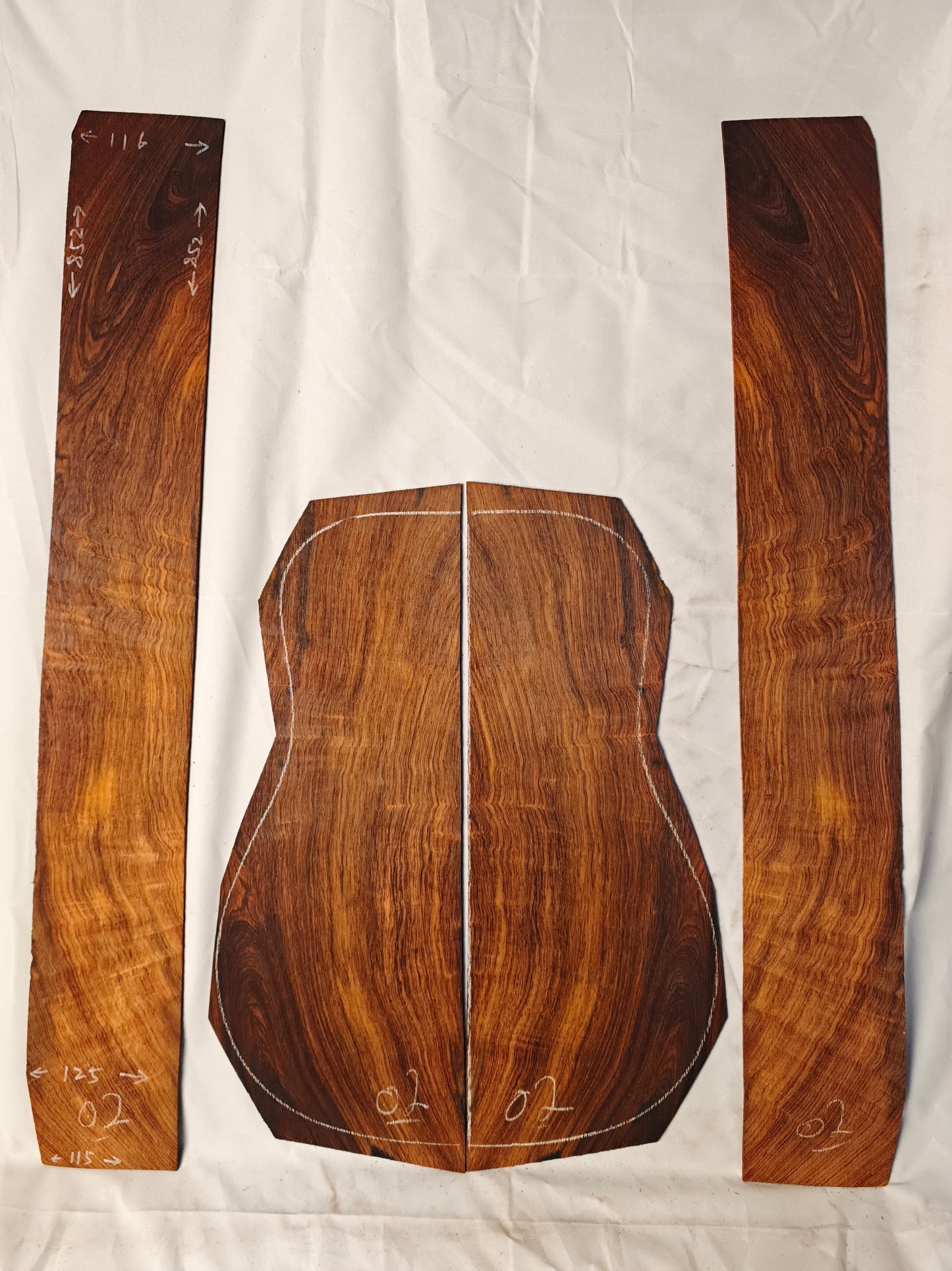 #07 MA Quartersawn Brazilian rosewood guitar backs&sides set with CITES