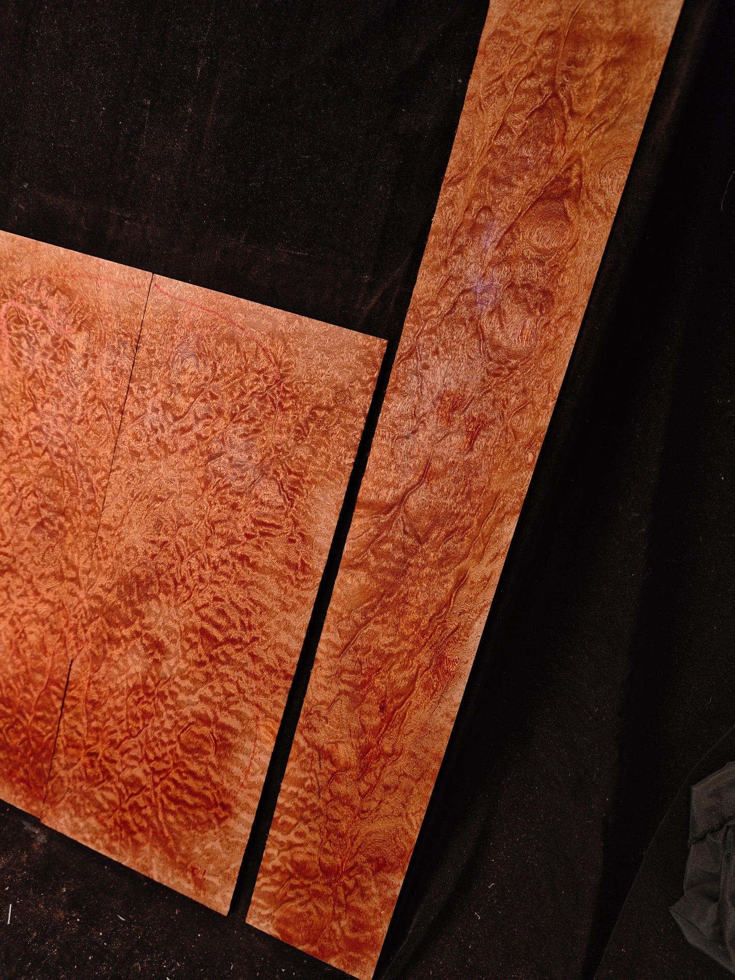Quilted sapele acoustic guitar back &sides set