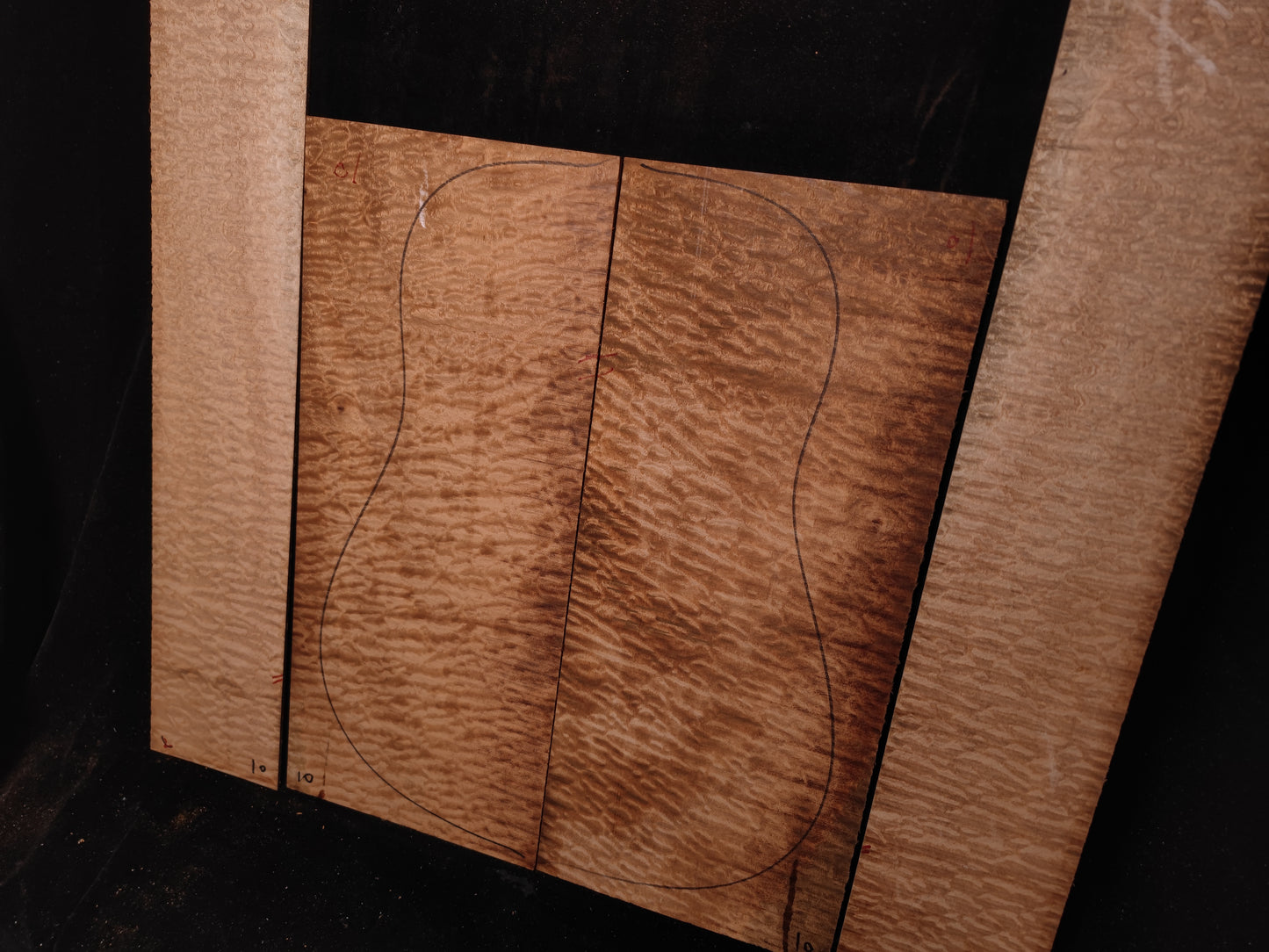 Quilted sapele acoustic guitar back &sides set