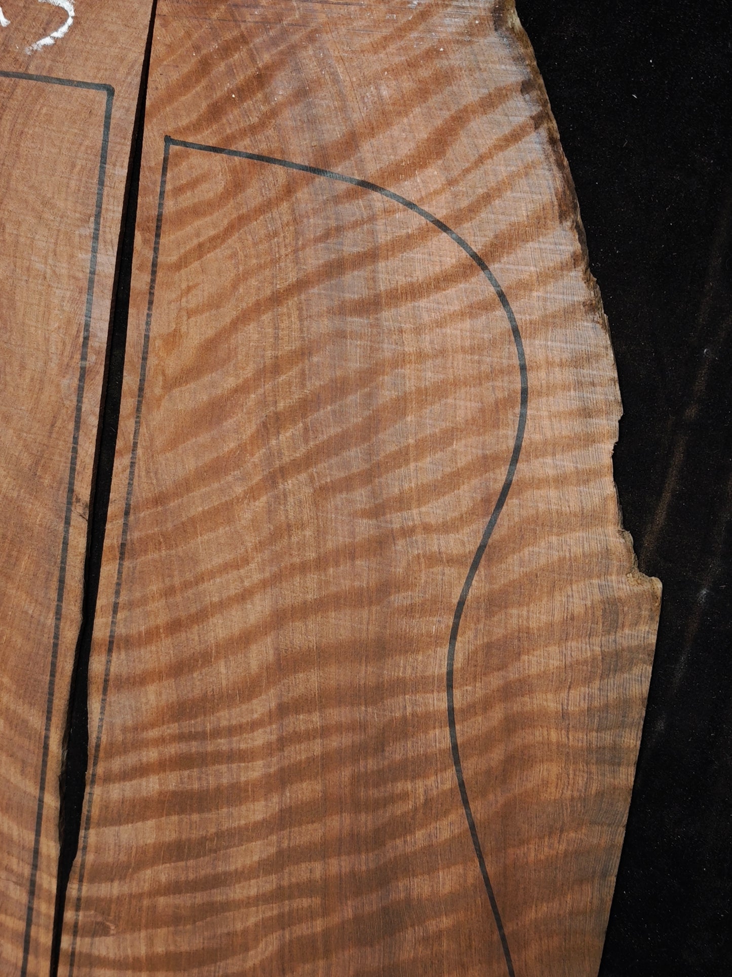 master grade ancient curly sinker redwood guitar top set #D05