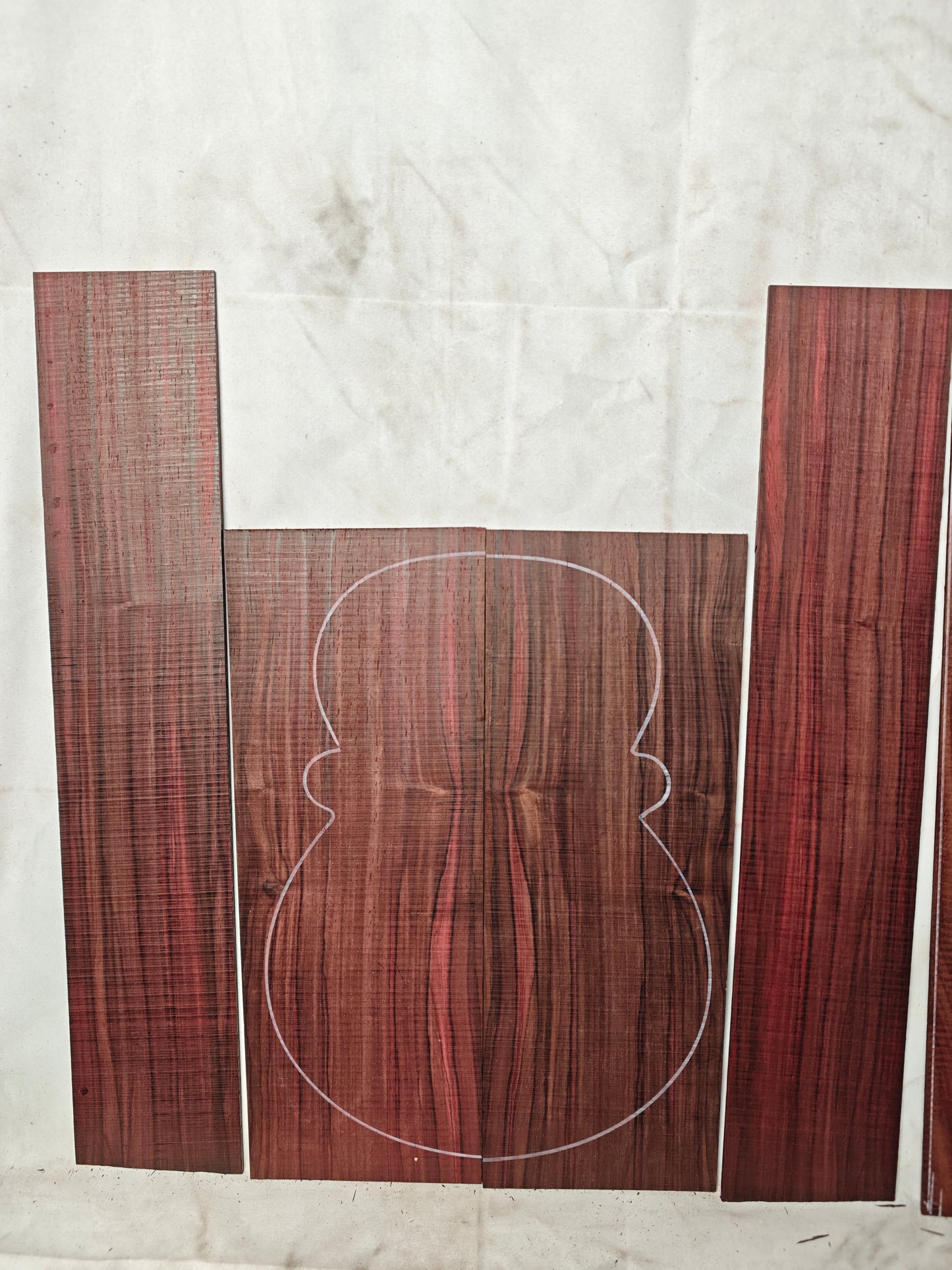 Quartersawn bois de Rose tenor ukulele back&sides set