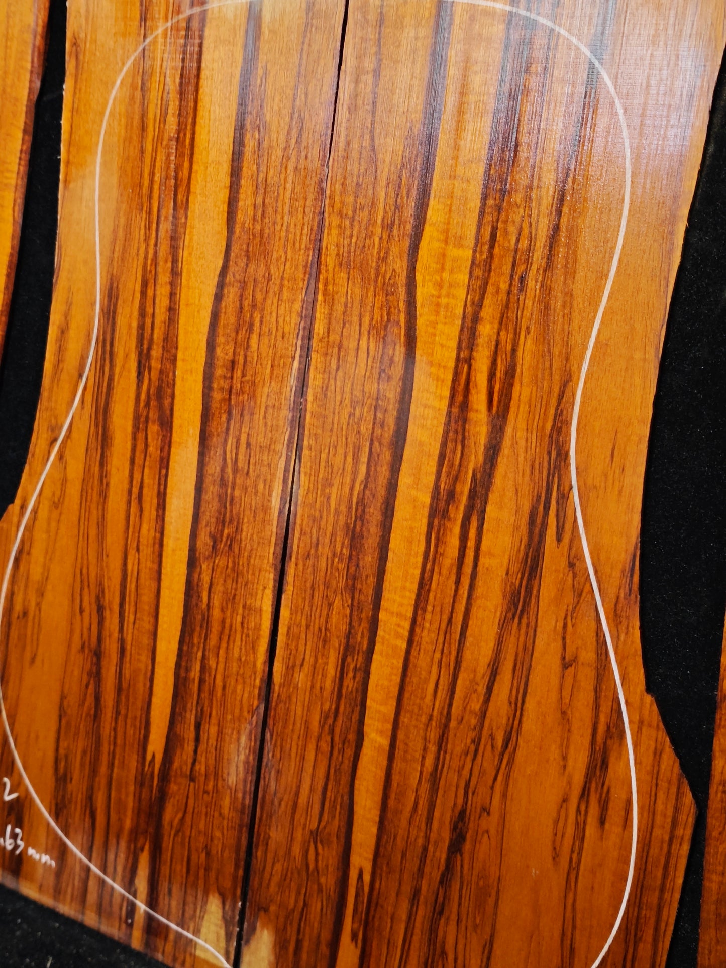 Figured Quartersawn Suriname snakewood acoustic guitar back&sides set S02