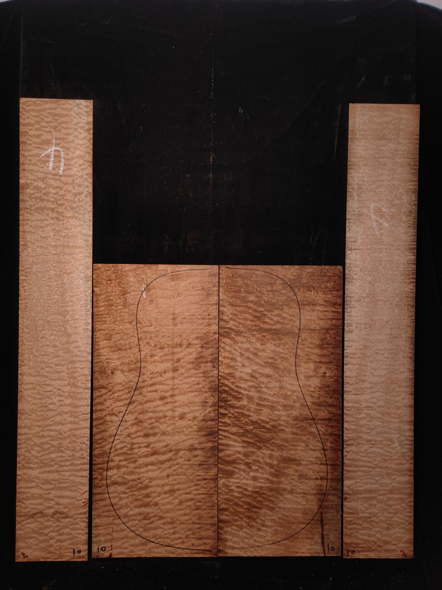 Quilted sapele acoustic guitar back &sides set