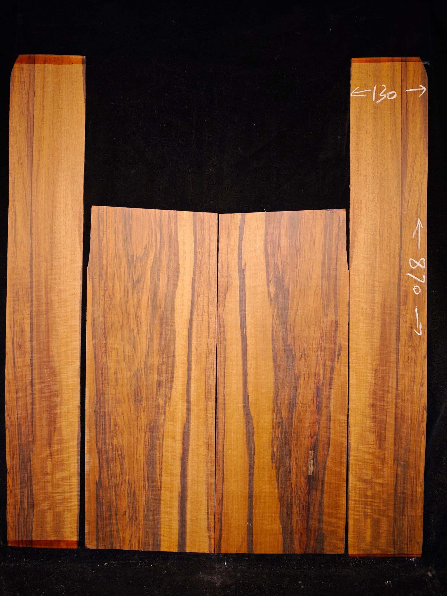 Figured Suriname snakewood acoustic Jumbo guitar back&sides set