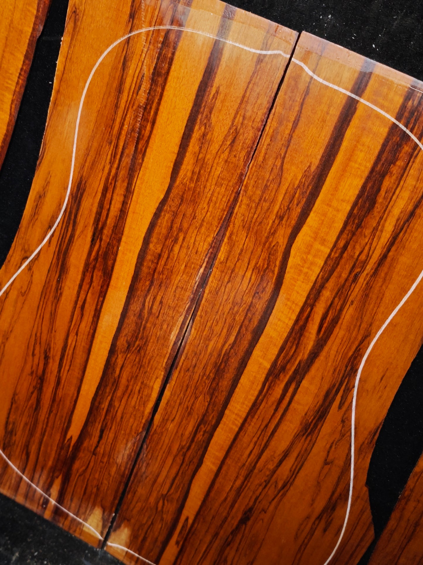 Figured Quartersawn Suriname snakewood acoustic guitar back&sides set S02
