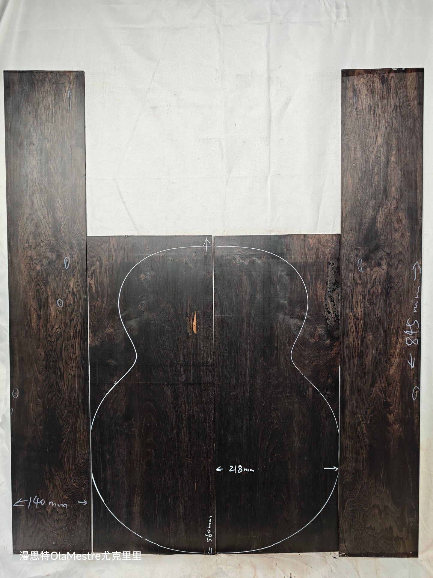 #01 african blackwood back&sides guitar set