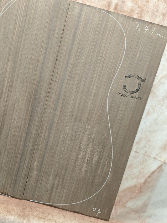 #04 'Dragon Spruce' Ancient Sinker Chinese Spruce guitar top 5250 Years old