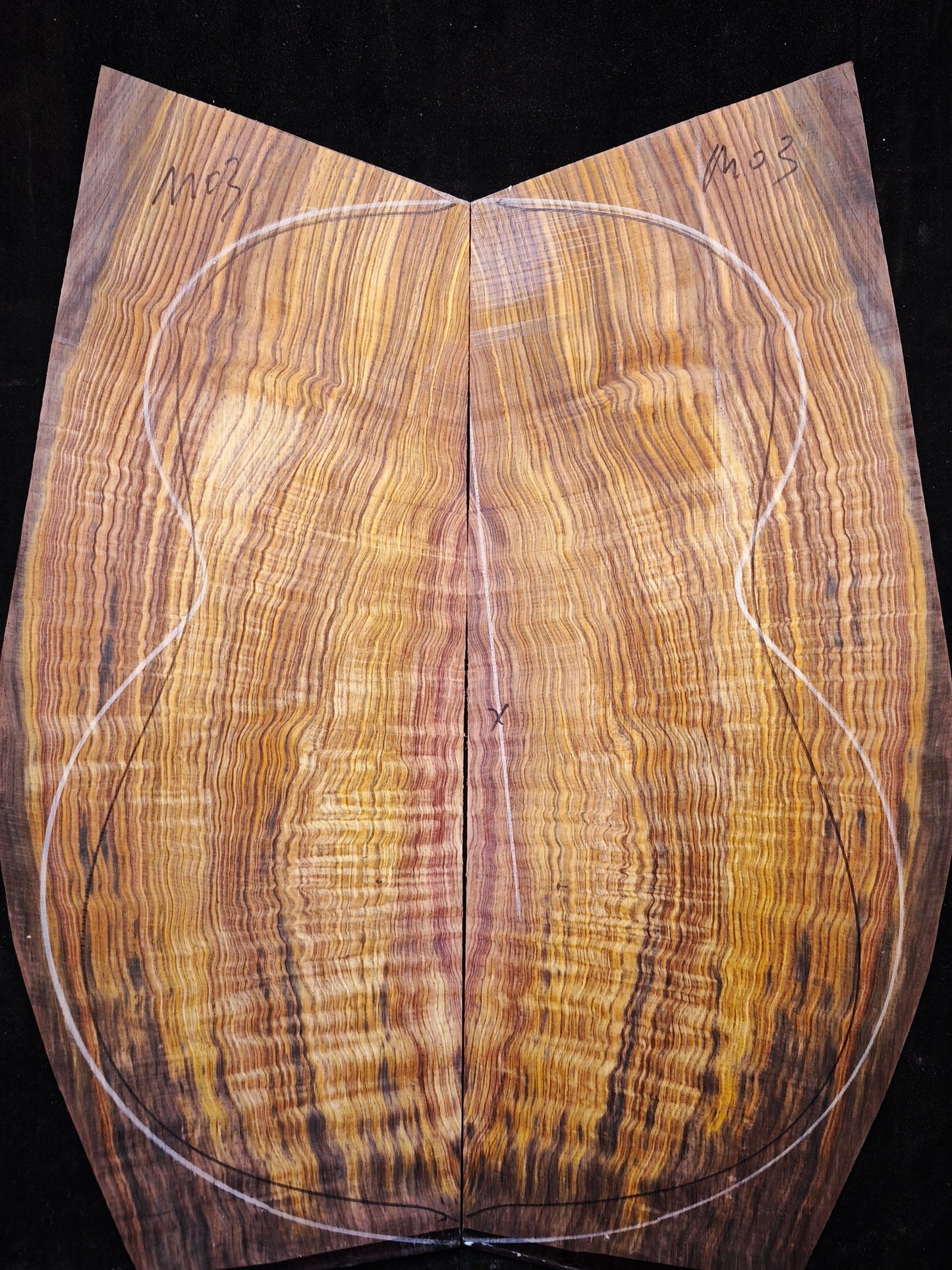 M03 curly Quartersawn cocobolo back&sides guitar set