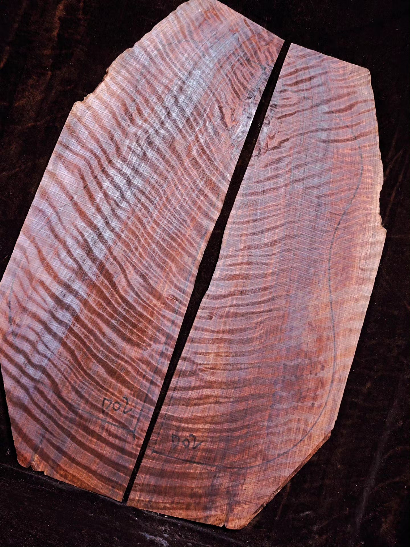master grade ancient curly sinker redwood guitar top set #D05