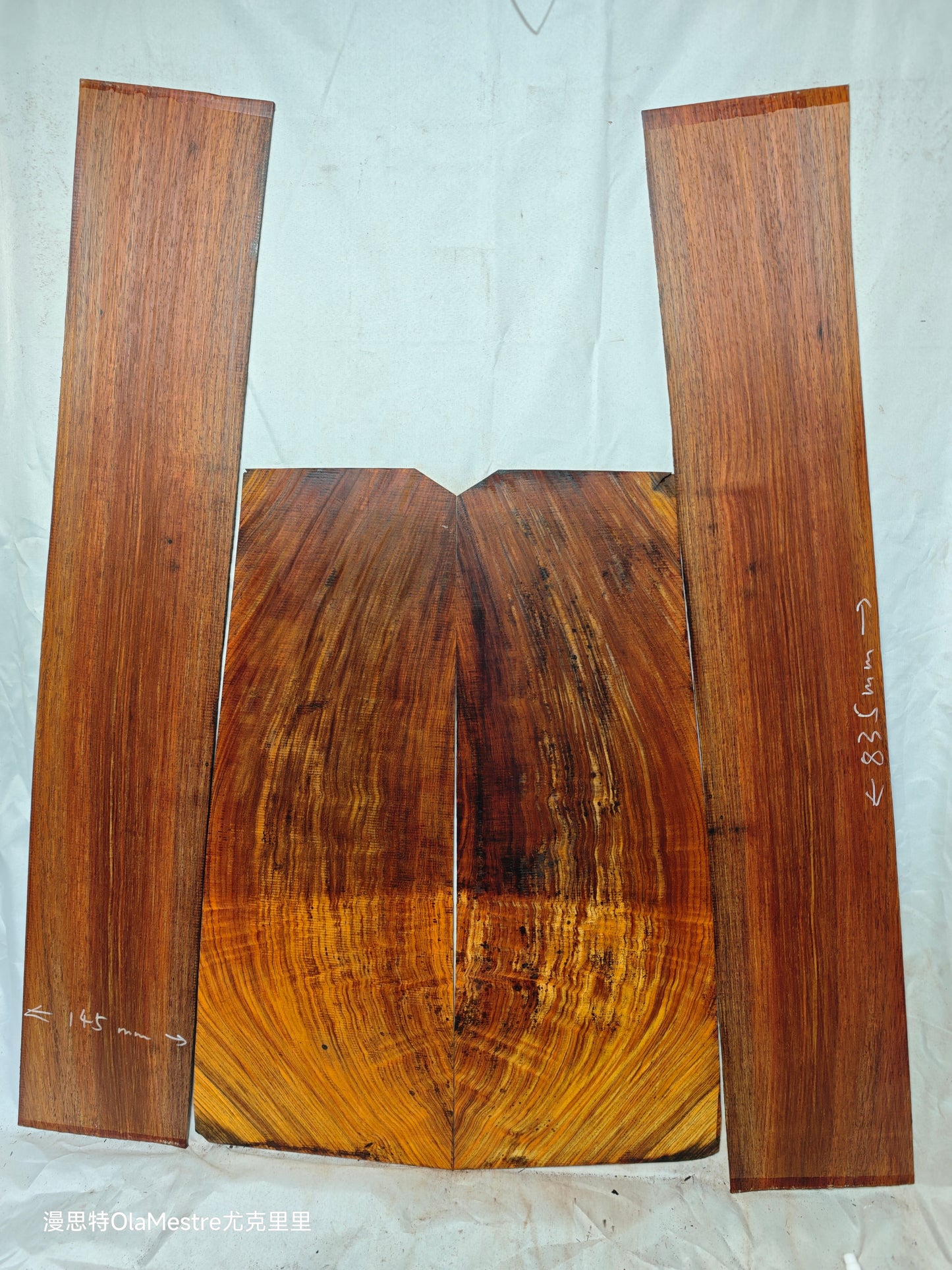 #04 curly Quartersawn cocobolo back&sides guitar set