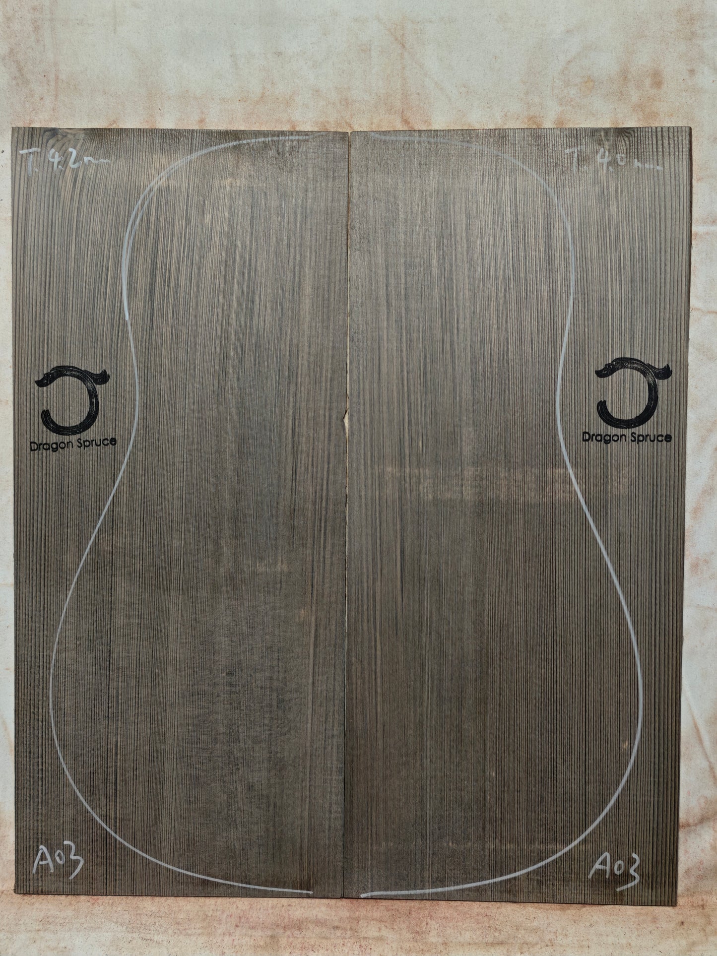 Black 'Dragon Spruce' Ancient Sinker Chinese Spruce guitar top