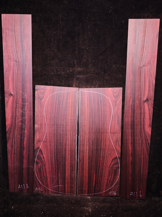 MA Quartersawn Bois de Rose madagascar rosewood back&sides guitar set A136