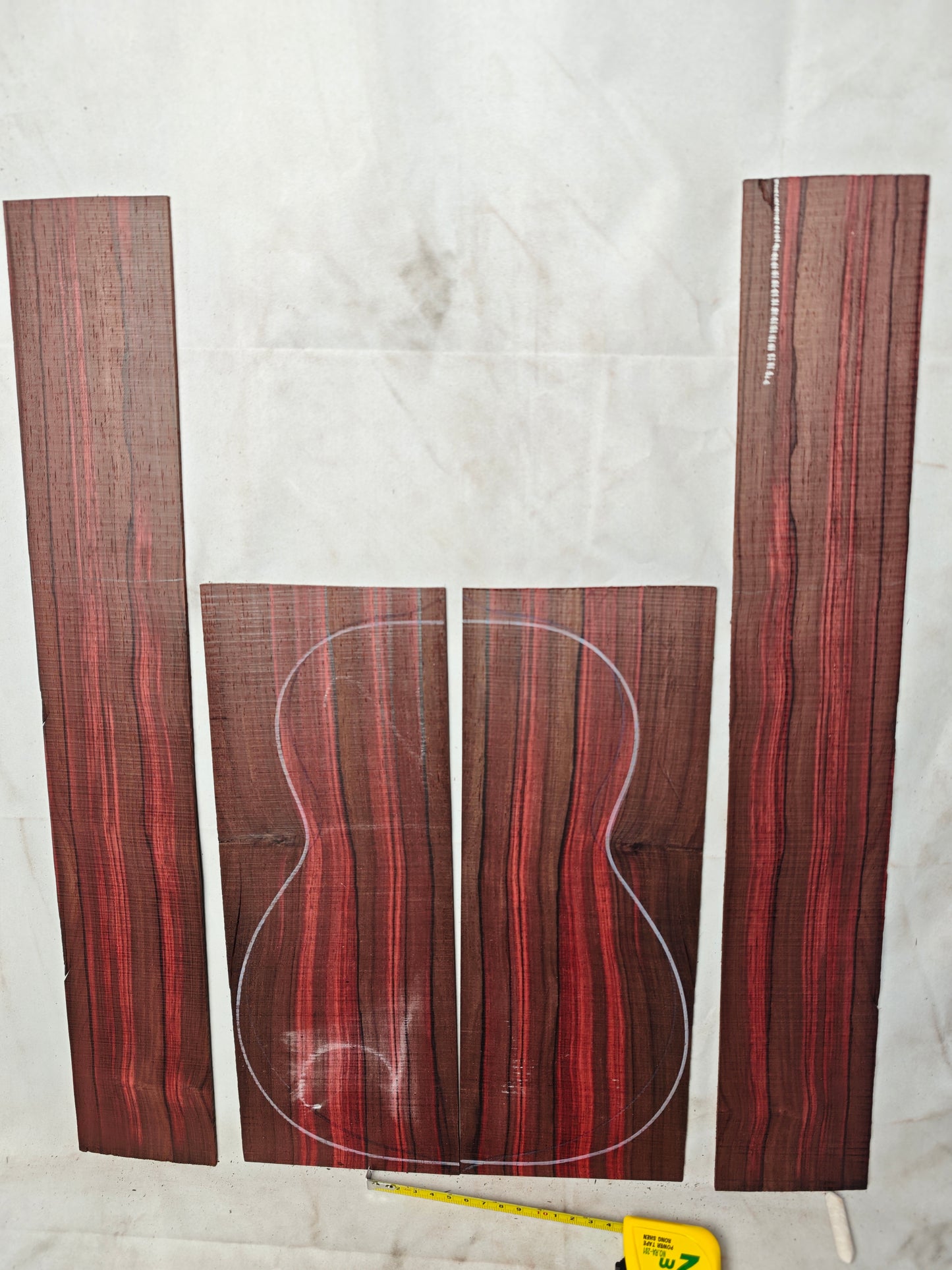 Quartersawn bois de Rose tenor ukulele back&sides set