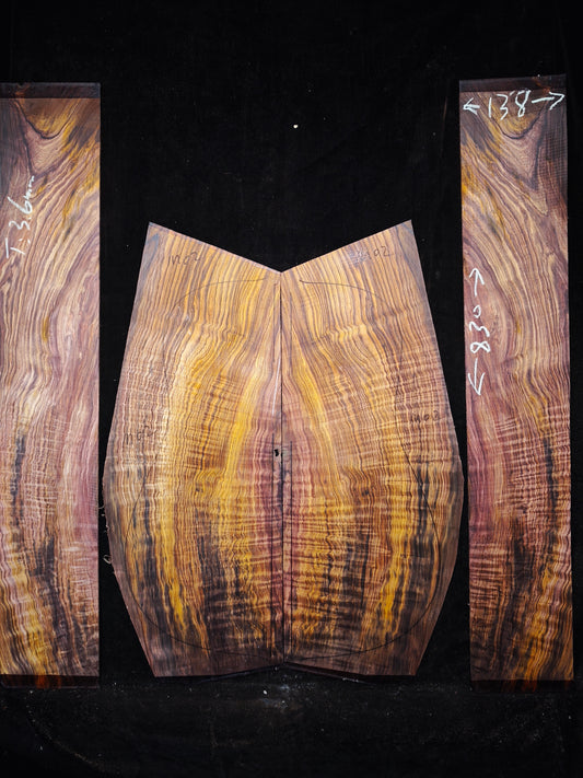 M02 curly Quartersawn cocobolo back&sides guitar set