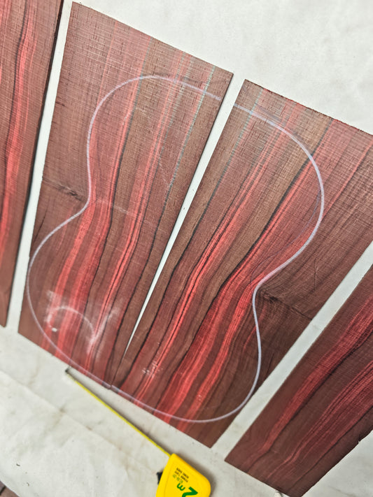 Quartersawn bois de Rose tenor ukulele back&sides set