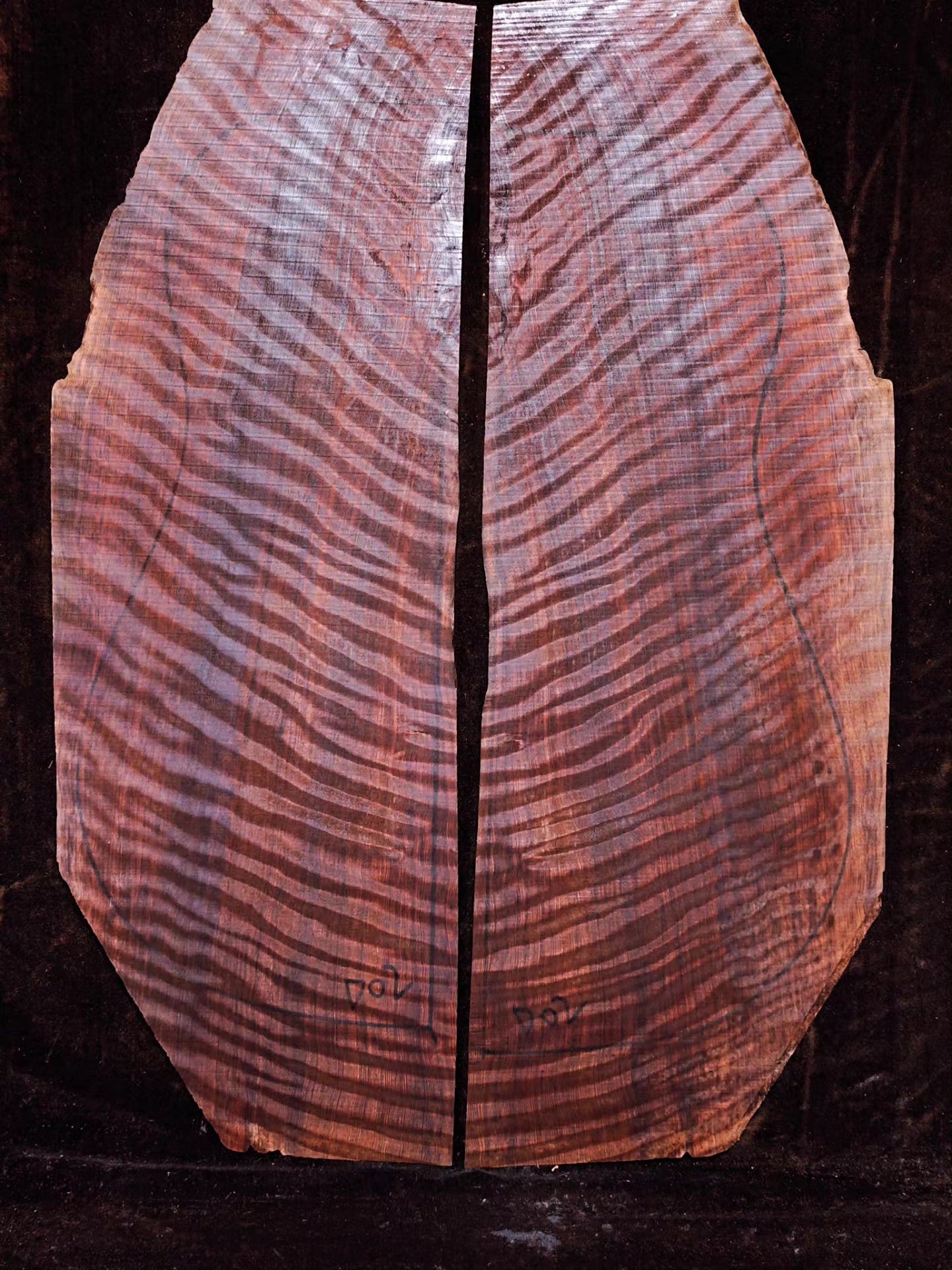 master grade ancient curly sinker redwood guitar top set #D05